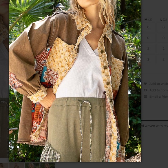 POL “ Washington DC ” POL Mixed Media Woven Textured Shirt Jacket 69A - Picture 9 of 11